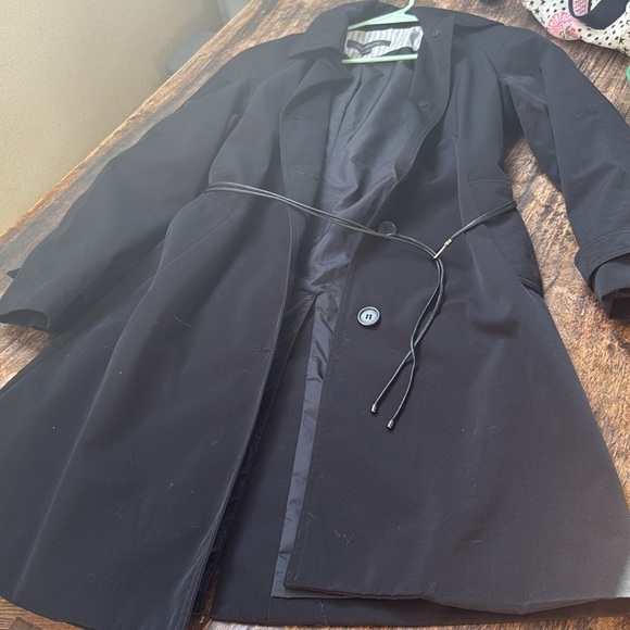 Liz Claiborne size small Black Trench Coat - Picture 7 of 12